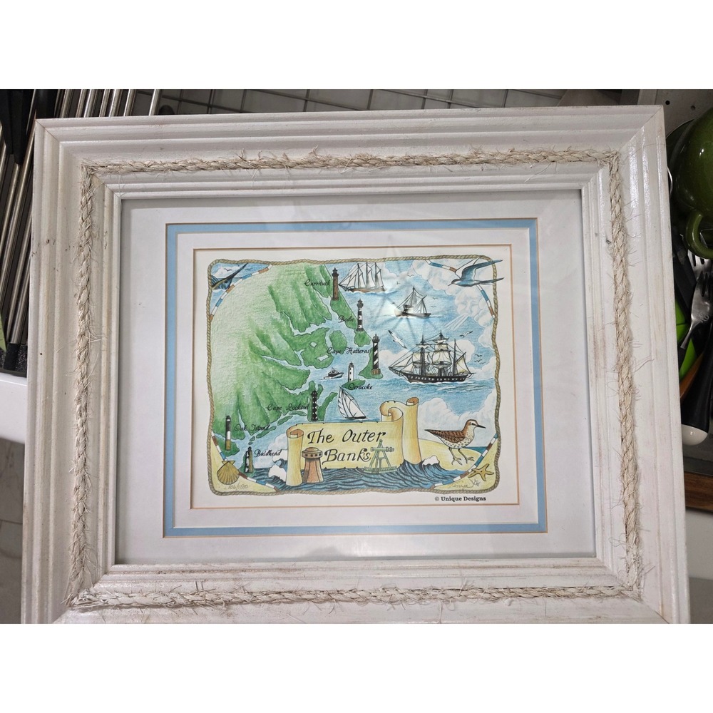 Vintage Outer Banks NC Framed Art - Limited Edition Signed Print 106/1500
